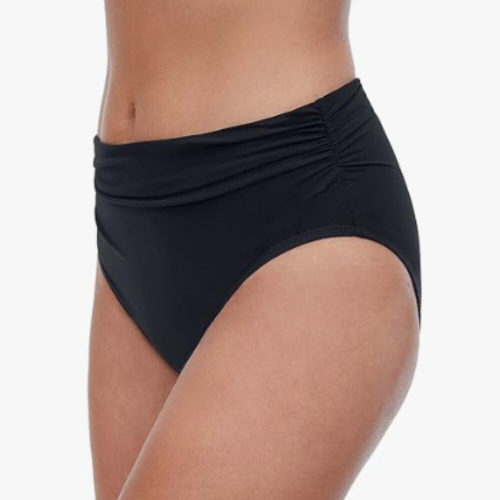 Profile by Gottex Women's Ruched High Waist Swimsuit Bottom Black US10 - Picture 6 of 9